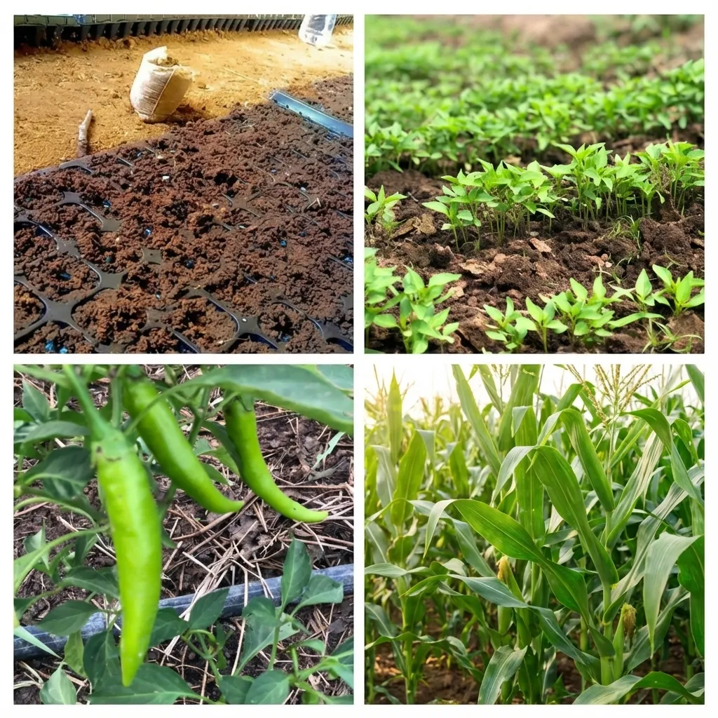 Youth farmers on demonstration field with crops and aquaculture