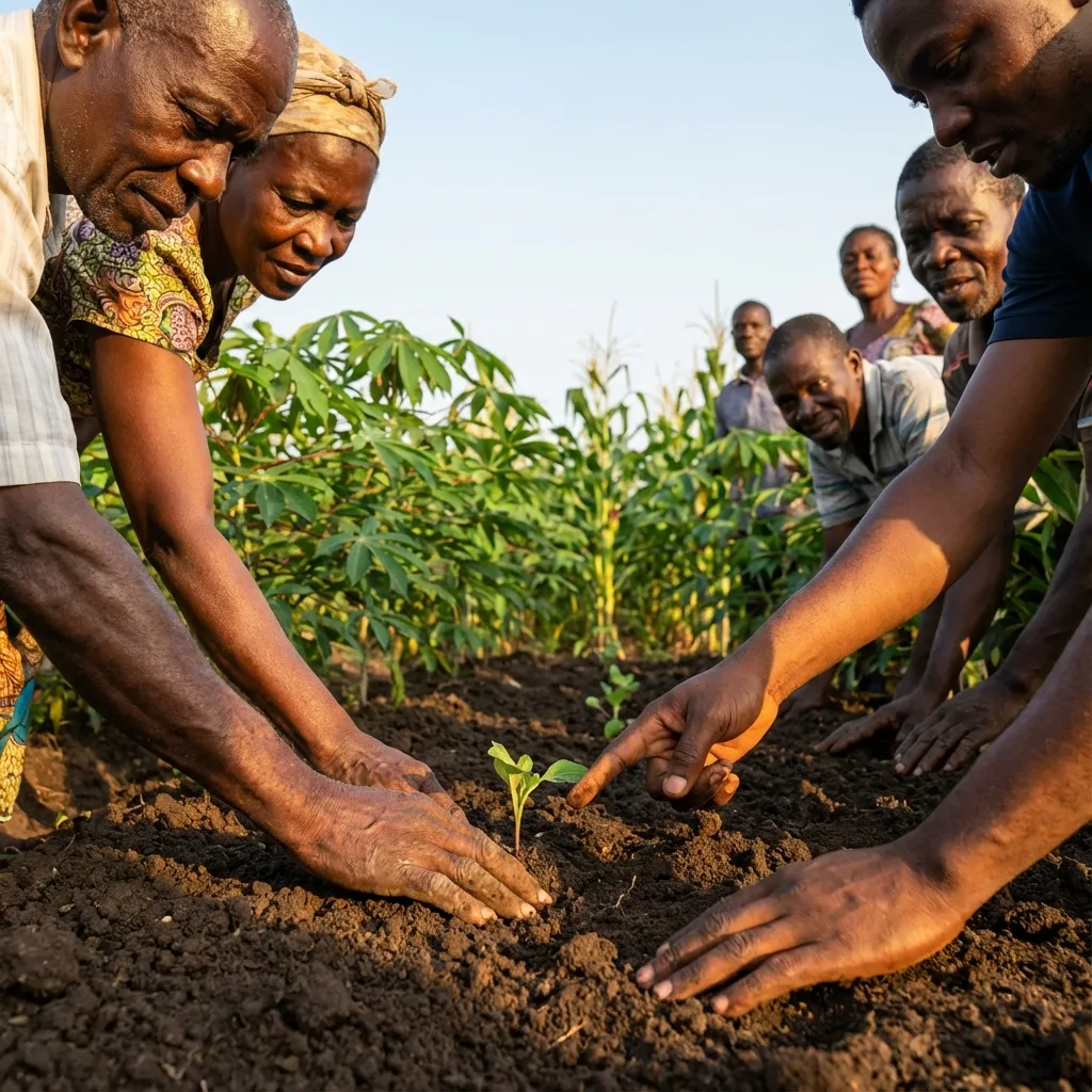 Hands-on farming demonstration in the field