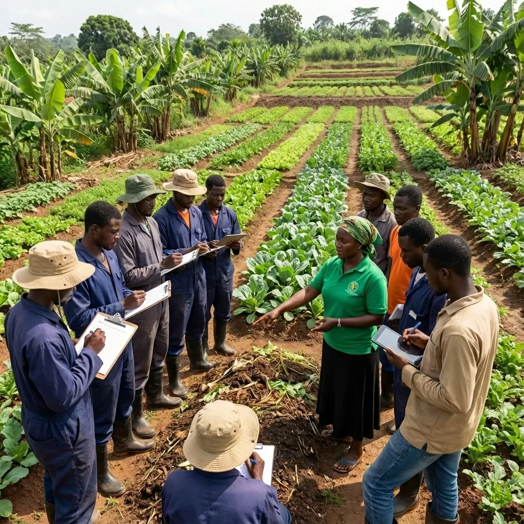 Agricultural classroom and field training in Ghana
