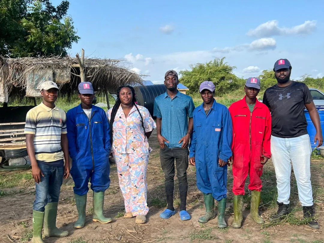 Agricultural training session with farmers in Ghana